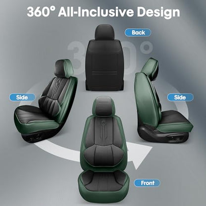 Front Seat Covers (FRONT PAIR / GREEN&BLACK)