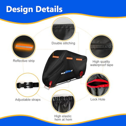 Motorcycle Cover (Black / 97.5" x 41" x 50")