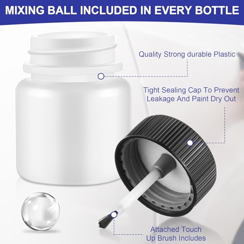 120 Pcs Empty Touch Up Paint Bottles Container (Black)