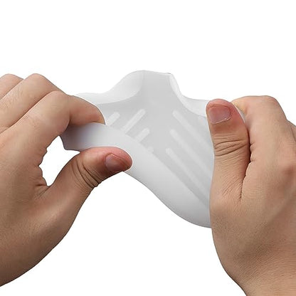 Silicone Soap Dish with Drain Spout (Translucent / S(4.9"×3.2"))