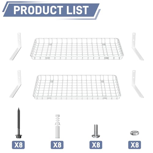 12x24 inch Wall Shelf (White / 12x24 in)