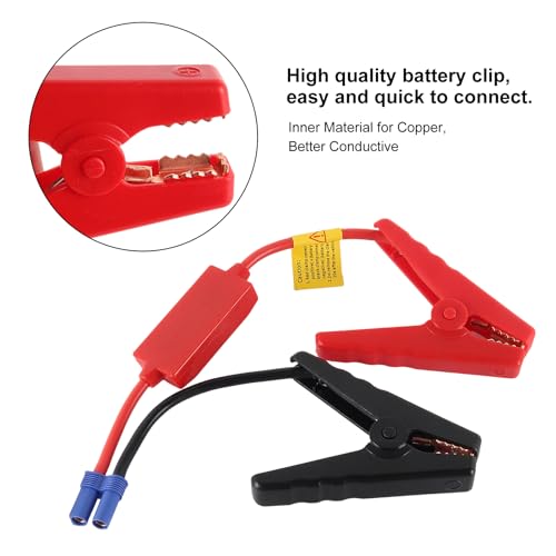 2pcs EC5 Jump Starter Cable with Battery Clamps for 12V Emergency Portable 10AWG Car Jump Start Battery Booster Cable Replacement Alligator Clips