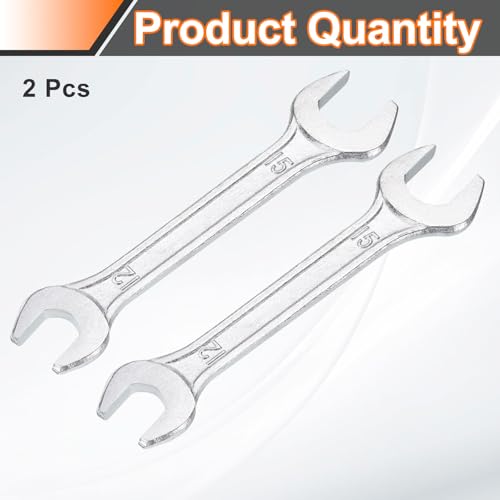 2pcs Double Open End Wrench 12mm x 15mm Metric 15 Degree Offset Angle Small Flat Head Wrench Galvanizing Open Ended Spanner for Automotive Repair Furniture Assembly (12mm x 15mm)