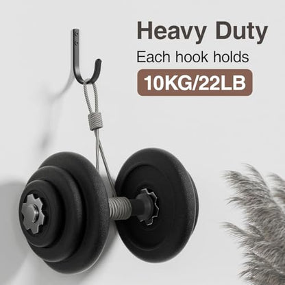22LB Wall Hooks for Hanging Towel (Black / 5 Pack)