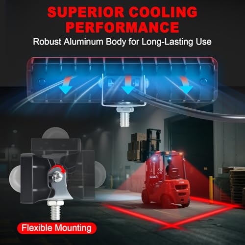 LED Forklift Safety Light Red for AGV Automated Guided Vehicle (Red / 4PCS)