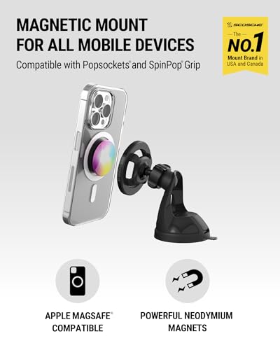 SMS2WD MagicMount MagSafe Suction Cup Phone Mount for Car Windshield (Window / Dash Suction / 1 Pack)