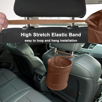 Car Trash Can (Brown / 1 Gallons-2 Packs)