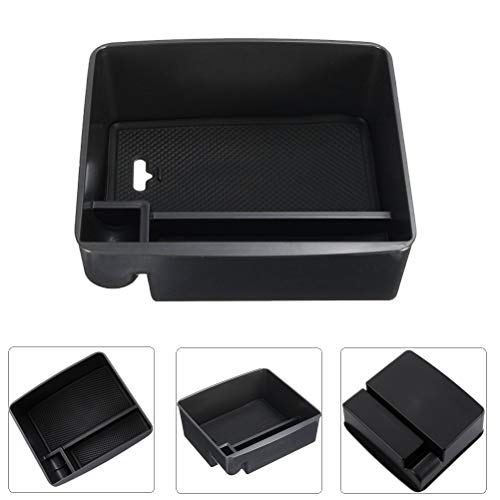 Center Console Organizer Container Tray Armrest Storage Box Phone Holder For Toyota Land Cruiser Prado J120 (Black)