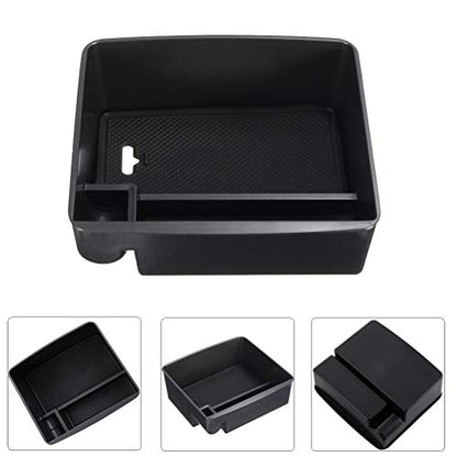 Center Console Organizer Container Tray Armrest Storage Box Phone Holder For Toyota Land Cruiser Prado J120 (Black)
