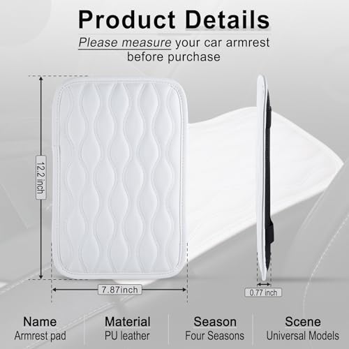 Auto Center Console Pad (white-line)
