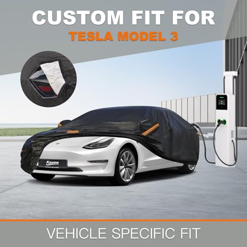 7 Layers Car Cover Custom Fit for (PE-Black / Custom Fit Tesla Model 3)