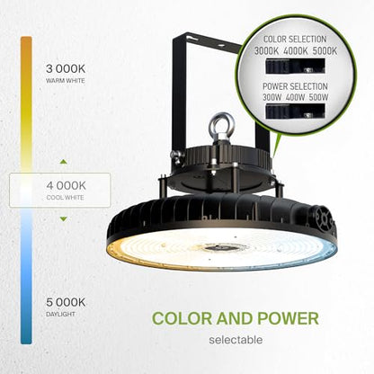500W LED High Bay UFO Lighting (Black)