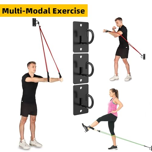 3 Pcs Wall Anchors for Resistance Bands (G Hooks-Black-3Pcs)