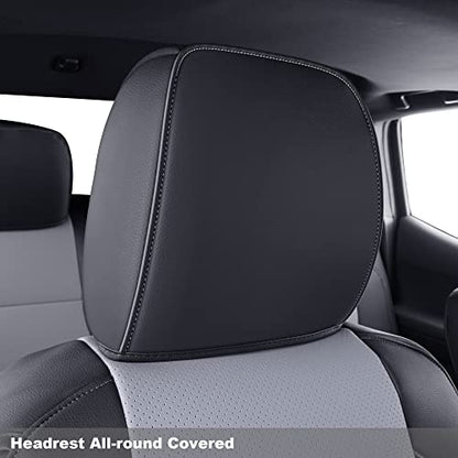 2 Front Tacoma Seat Covers Custom Fit 2016 ((2016-2023) Front Only / Black & Gray)