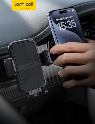 2026 Wider Clamp & Metal Hook Car Phone Holder Vent Accessories (Black)