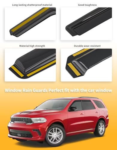in Channel Window Visors Rain Guards for Dodge Durango 2011 (Fit for 2011-2026 Dodge Durango)