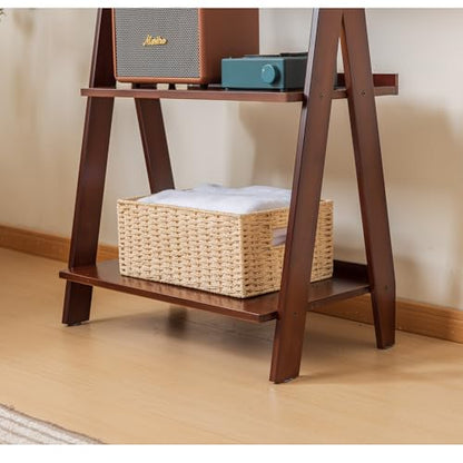 Bamboo Ladder Shelf Bookcase (5 Tier / Walnut)