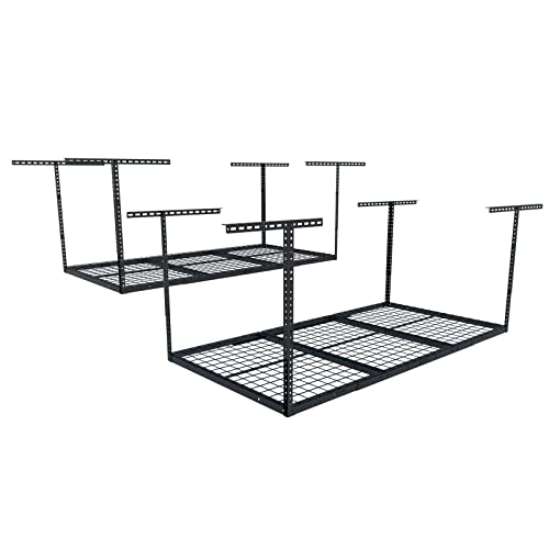 3x6 Overhead Garage Ceiling Storage Rack (Black / 3x6 ft)