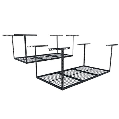 3x6 Overhead Garage Ceiling Storage Rack (Black / 3x6 ft)
