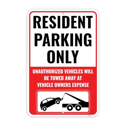 1PC Resident Parking Sign (18" x 12")