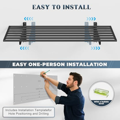 4 Pack Garage Shelving Wall Mounted with 16 Hooks (4 pack-1.5x4ft)