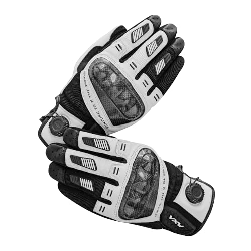 High Protection Motorcycle Gloves for Men (Small / White)