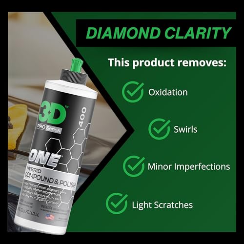 One Car Scratch & Swirl Remover Hybrid Rubbing Compound & Polish Buffing Compound for True Paint Correction 8oz Made in USA (8 oz.)