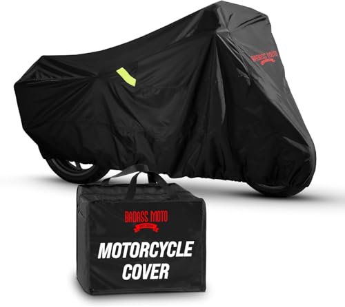 All Season Motorcycle Cover for Mid (Badass Black / [M] 96"L x 38"W x 55"H)