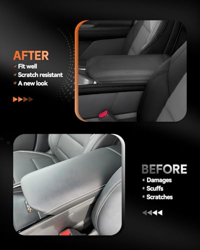 for Chevrolet Blazer EV 2024 2025 2026 Center Console Cover Armrest Box Cover for Chevy Blazer EV (Blazer EV 2024-2026 Thin Black leather)