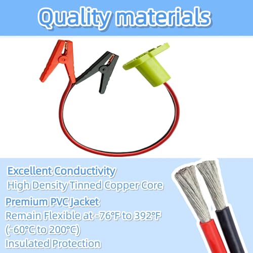 2FT Portable Jumper Starter Cable Adapter Compatible with Ryobi 18V Battery