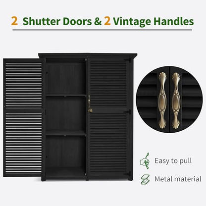 Outdoor Storage Cabinet (Black / Large)