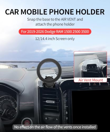 Car Phone Holder for Dodge Ram 1500 (for 2019-2026 RAM 1500 2500 3500 (12/14.4-inch))