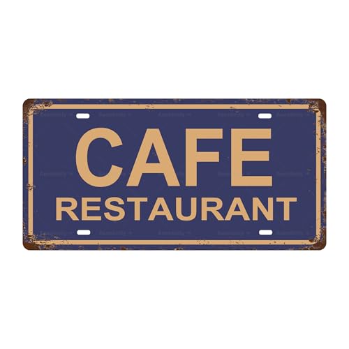 CAFE SPACE Metal Tin Sign License Plate Bar Cafe Garage Cave Home Room Wall Bathroom Farmhouse Garden Porch Patio Decor (CAFE)