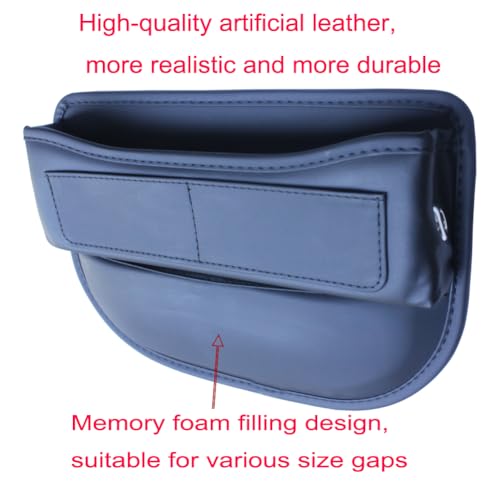 Seat Gap Organizer Car Seat Console Organizer Front Seat Side Storage Bag Center Console Side Pocket Car Seat Crevice Storage Seat Gap Filler Between Seat Storage Pouch（Black） (Black)