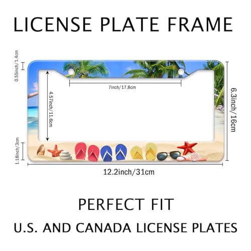 Beach Flip Flops License Plate Frame (Beach flip Flops)