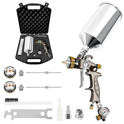 HVLP Air Spray Gun with Storage Box (1000ML 1.4/1.8mm Tips with Box)