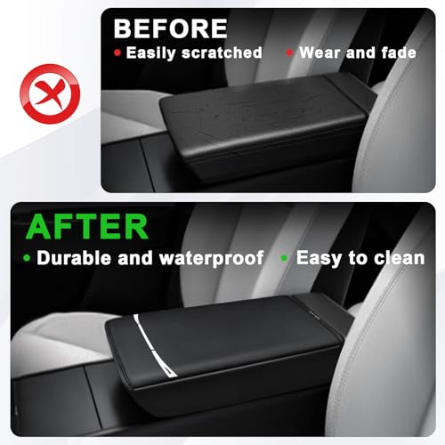 Armrest Cover for Tesla Model Y Refresh 2026 (13) 25+ |Juniper| Black, Regular)