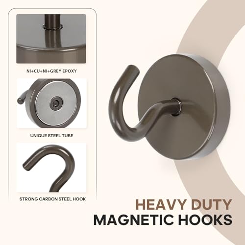 Magnetic Hooks Steel Tube Design for Cruise (Gray / 130lb Magnetic Hooks)