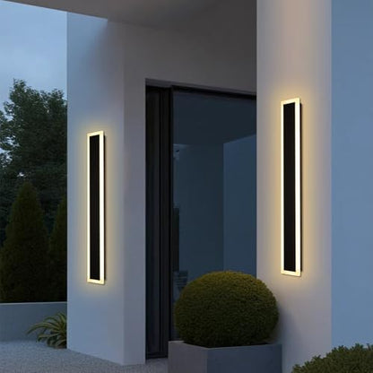 2 Pack Modern Outdoor Long Wall Lights Fixture (LED-2 Pack / 40 inch)