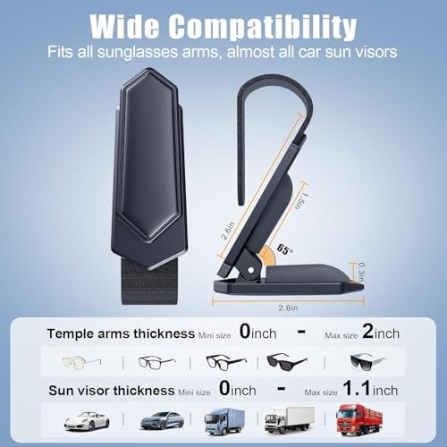 Sunglass Holder for Car (1 Pack / Black)