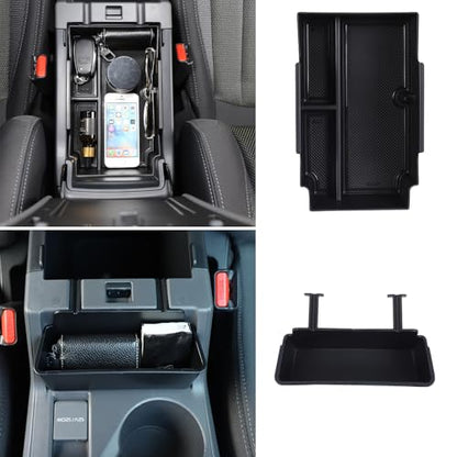Center Console Organizer Tray Compatible with Subaru Crosstrek (Armrest+Hanging Storage Box)