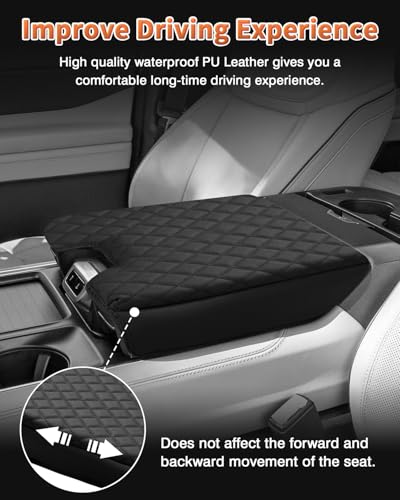 Custom for 2026 2025 Ford Expedition Platinum Center Console Cover Armrest Cover for Expedition Accessories Armrest Cushion Pad Leather Middle Console Cover Seat Box Protector Anti (Size for Ford Expedition Platinum 2025-2026)