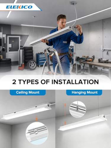 Commercial grade 10000LM 5000K 60W Linkable 4 Foot Led Shop Lights for Shop (4FT-W-60W-4PACK)