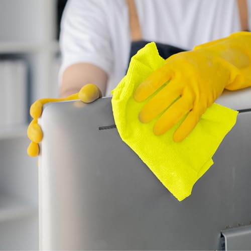 Microfiber Cleaning Cloths (Pack of 12 - 12x12 Inches / Yellow)
