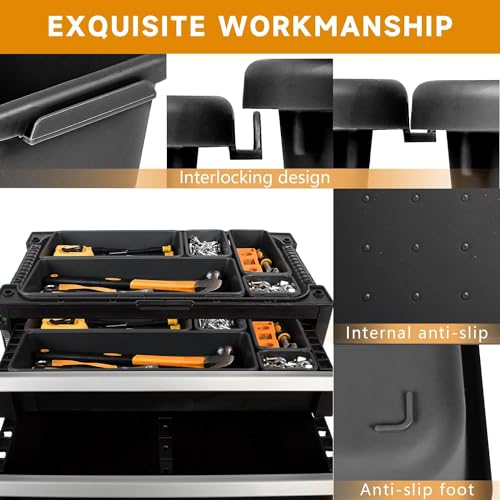 Tool Box Organizer Tray (Black: 24 PCS)