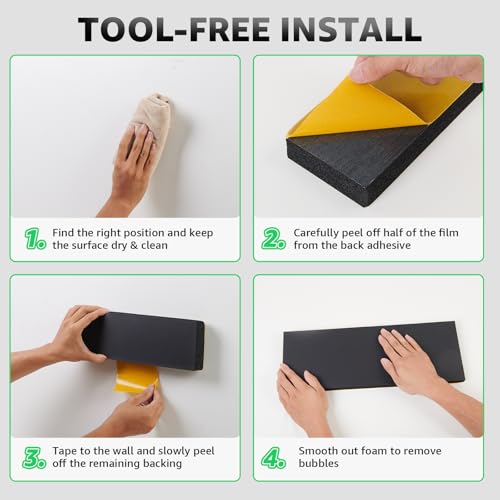 Garage Wall Protector Bumper Guards (6 Pack 11.8"x3.9"x1.2" / Black)