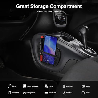Center Console Hanging Organizer Storage Bag Gear Shift Storage Bag Compatible with Mercedes Benz Smart 453 Fortwo Forfour 2016 (Black)