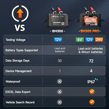 BM300 12V Battery Monitor (Black)
