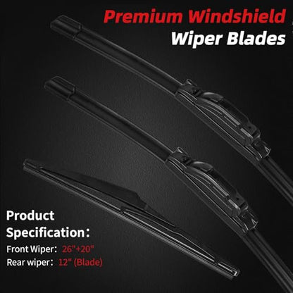 Windshield Wiper Blades Replacement for Lexus GX460 2011 (26"+20"+12")