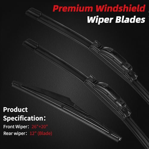 Windshield Wiper Blades Replacement for Lexus GX460 2011 (26"+20"+12")
